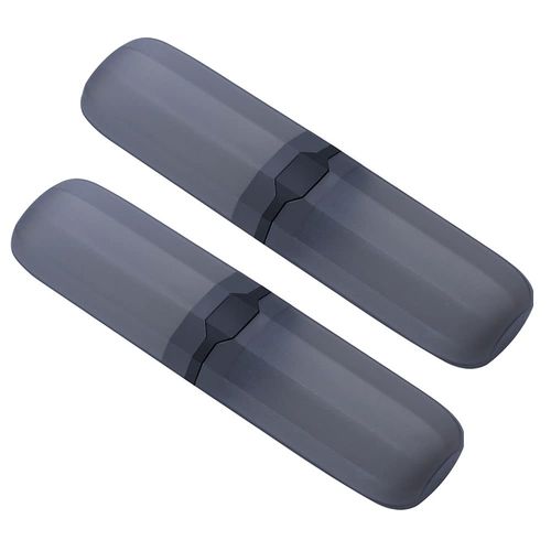 2Pcs Travel Toothbrush Case Holder Hard Plastic Portable Toothbrush Toothpaste Storage Box Container for Travel Camping Home School Business Use, Transparent Black