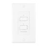 Power Dynamics PDWS2 In-Wall Speaker Selector Switch - 100W Dual Zone A/B Passive Speaker Control System, Push Button Operation, Easy Install Wall Box Included, White