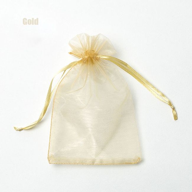 100pcs/lot 7x9cm White Color Drawstring Organza Bags for Wedding Christmas  Gift Bags Jewelry Packaging Organza Bags & Pouches