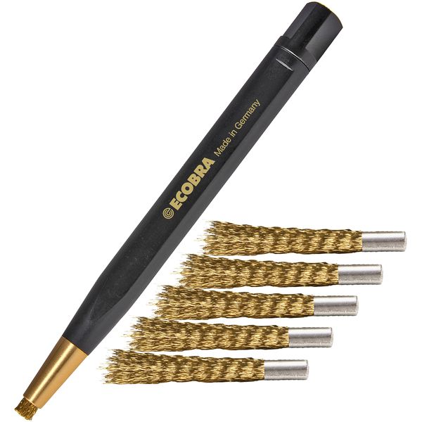 Ecobra Eraser Pen (Brush Pen + 5 Spare Erasers, Brass Wire Eraser)