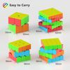ROXENDA Speed Cube Set, 2X2 3X3 4X4 5X5 Speed Cube Stickerless Puzzle Cubes with Secret Tutorial Manual