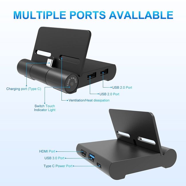 Switch Dock for Nintendo Switch OLED, Hagibis Portable TV Dock Charging  Docking Station with HDMI and USB 3.0 Port Replacement Base Dock Set Type C  to