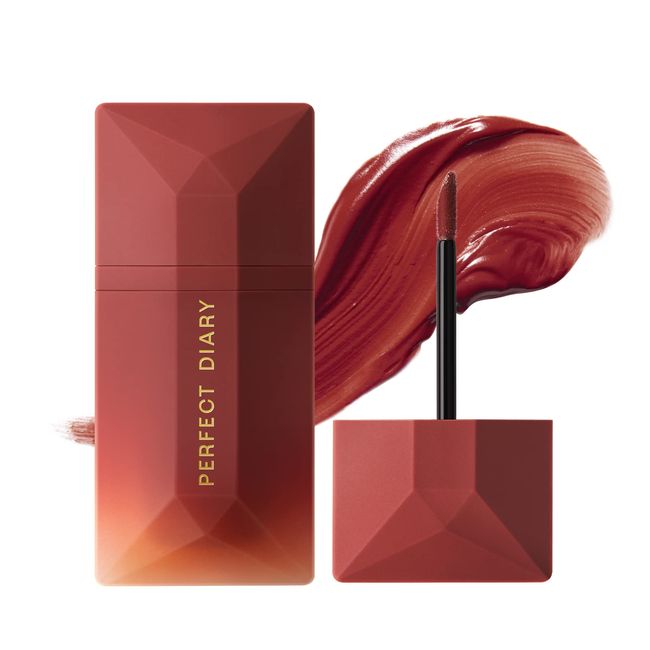 PERFECT DIARY #026 READ ME Lip Tint, Velvet Mat, Red Fox, Yebe, Bourbet, Lipstick, Won't Fall Off, Colored, Red Brown, Lipstick, High Color, Healthy, 0.1 oz (4 g)