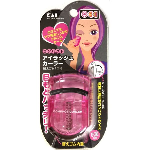 Kai Corporation Q/E/C PC Eyelash Curler (Compact), Pink