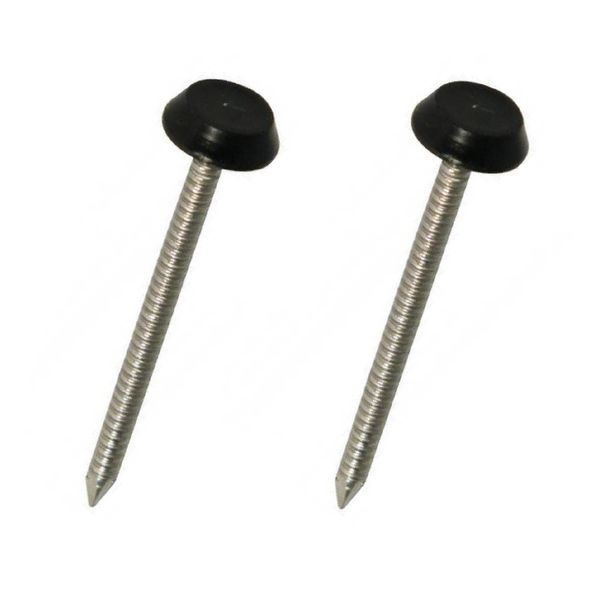 50 x Black UPVC 30mm Poly Top Pins Plastic Headed Fascia Fixings