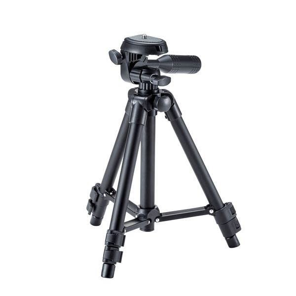 Sanwa Supply DG-CAM29 Compact Tripod (3 Levels) Compatible with WEB Cameras 1/4" Screw Mount, Black