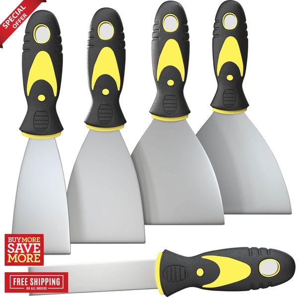 Scraper, Spackle Knife, Paint Scraper, Scraper Tool Mud, Plaster Scraping 5 PACK