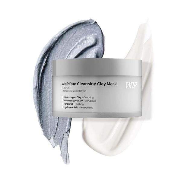 WNP Duo Cleansing Clay Mask Deep Cleansing Pores T-Zone & U-Zone Glass Skin Face Mask Skincare Comfort 3.53Oz