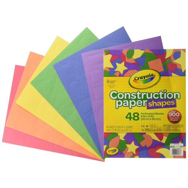 Crayola Construction Paper Shapes, Over 900 Precut Shapes, Kids Craft Supplies