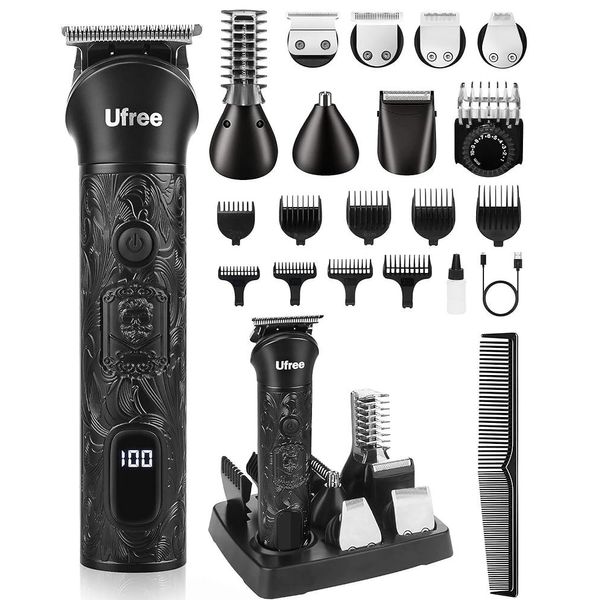 Ufree Beard Trimmer for Men Electric Razor Shavers Cordless Hair Clippers 7 in 1 Grooming Kit Must