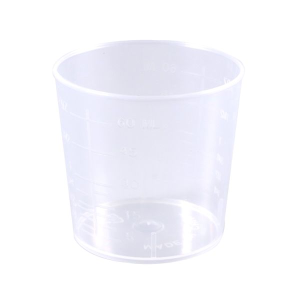 Healifty 10pcs Plastic Medicine Cups with Measurements 60ML Graduated Measuring Beakers