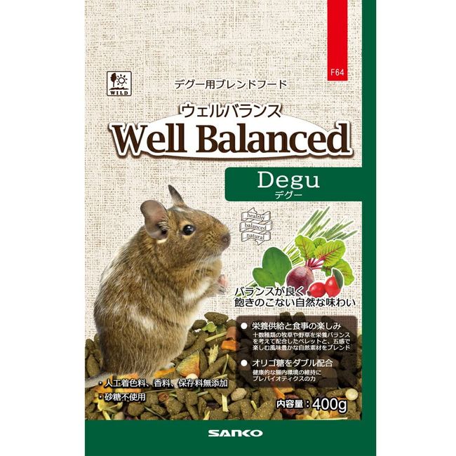 Sanko Shokai Sanko Well Balance Degu Food, 14.1 oz (400 g)