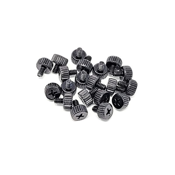 Micro Connectors 20-Pack 6#-32x5 M3.5 PC Computer Case Thumb Screws- Black (SCW-20M355B)