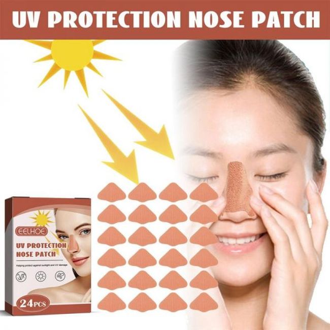 Unisex UV Protection Nose Patch Cover Sports Tanning Outdoor Beige 24 Sets