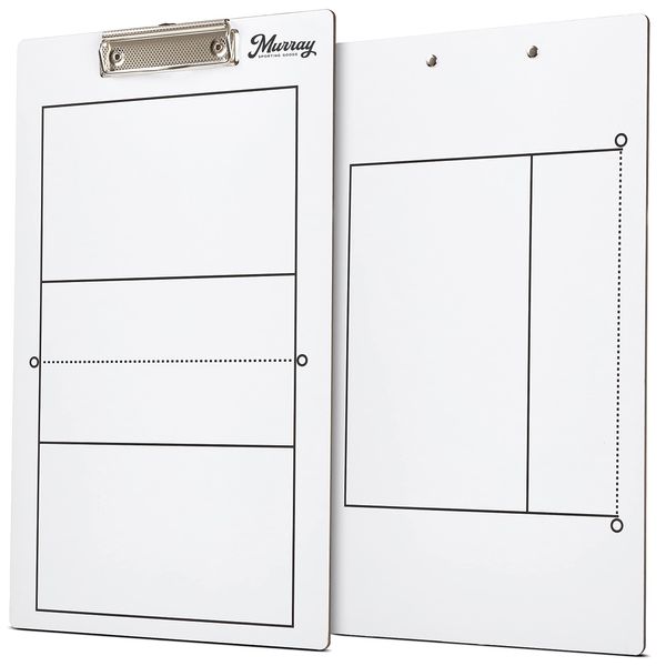 Murray Sporting Goods Volleyball Dry Erase Coaches Clipboard | Double-Sided Volleyball Court Clipboard Dry Erase White Board | Volleyball Gift for Coach