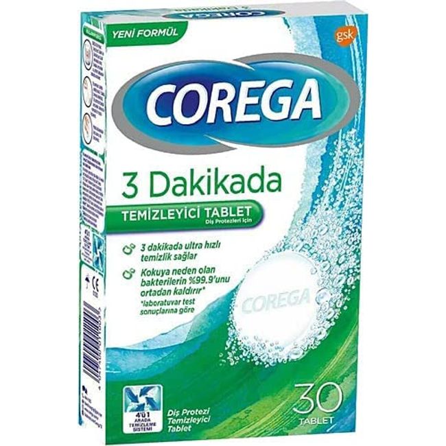 Corega Denture Cleanser 3 Minutes Rapid Action (30 tablet)