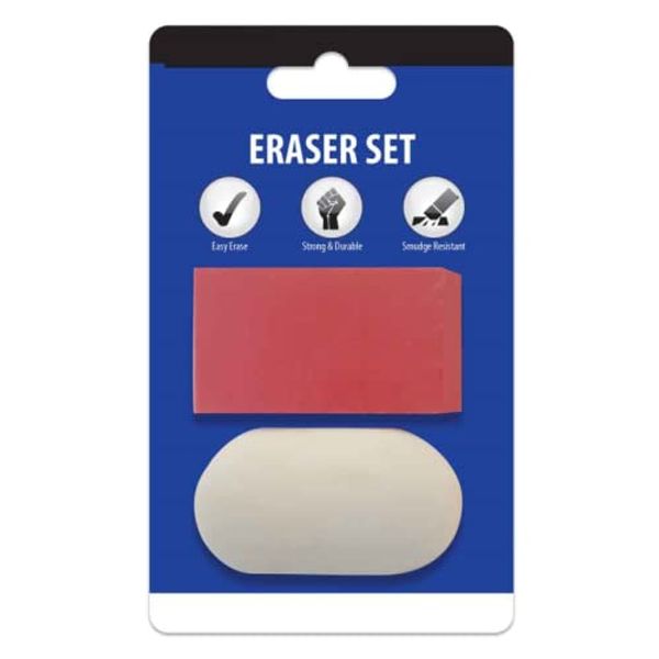 TRTO 2 Pack Erasers Strong Rubbers Rub Out School Office Writing