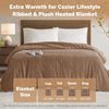 Heated Blanket, Eletric Queen Size Blanket, Soft, Ribbed, Plush Heating Blanket