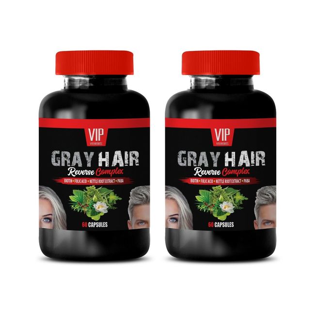 research verified hair growth - GRAY HAIR REVERSE - anti aging pills 2 BOTTLE