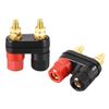 sourcing map 2 Pcs Dual Binding Post Terminal, M5 Thread Power Amplifier Speaker Connector, Banana Plug Jack Socket Red Black
