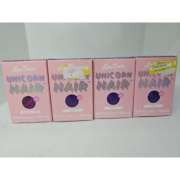 Lime Crime UNICORN HAIR DYE Temp Semi Permanent Full Cover 6.76oz(3 genie/1choc)