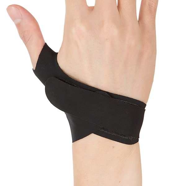 D&M #D-30 Thumb Supporter, Thumb Wrap, Fixed, Protection, Medium Compression, Thin, Smartphone Pack of 1, Made in Japan, Black, For Left, Size M, Wrist Circumference: 5.9 - 6.7 inches (15 - 17 cm)