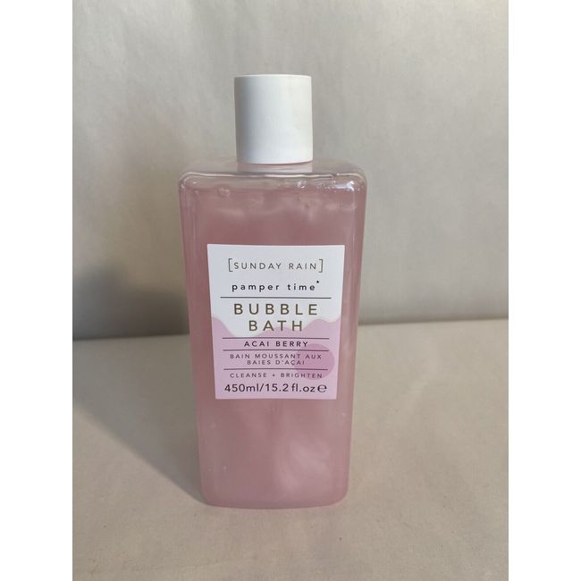 Sunday Rain Bubble Bath ACAI BERRY Pamper Time Cleanse + Brighten 15.2oz/450mL.