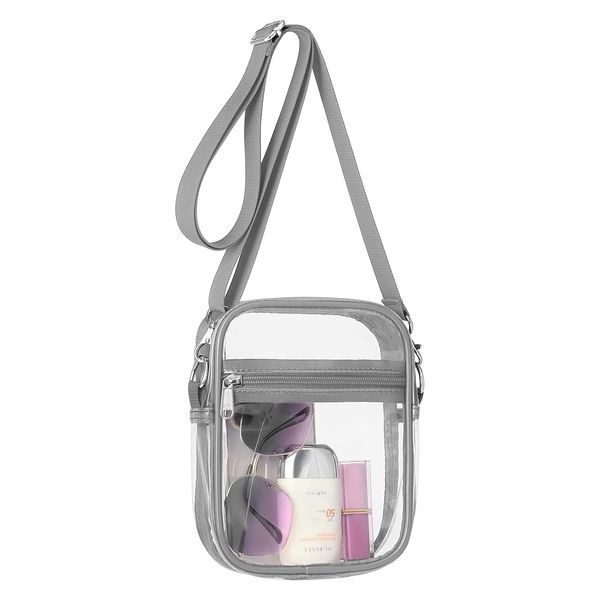 Lahviuu Transparent Umhängetasche,1 PCS Tragetasche Durchsichtige Tasche Schultertasche Wasserdichte Rucksack Makeup Bag Messenger-bags mit Verstellbarem Riemen,für Konzerte, Sportveranstaltungen