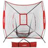 Baseball Practice Net Thrower Strike Zone W/ Portable Baseball Ball Caddy EZ Set