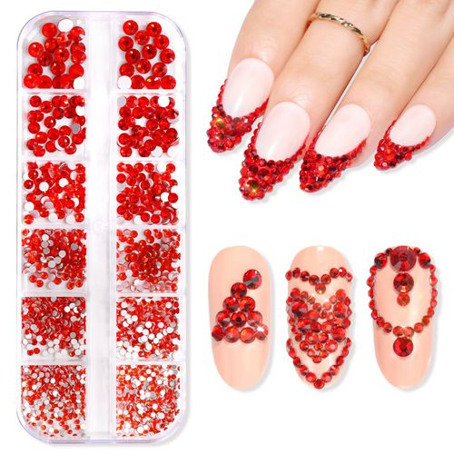 Makartt Rhinestones, Crystal Nail Gems, Flat Back Gems Crystal Nail Rhinestones for Nail, Nail Diamonds Stone Nail Charms DIY Crafts Makeup Nail Accessories