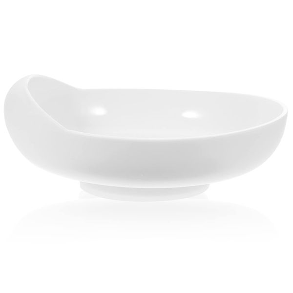 FOMIYES Scoop Dish Suction Bowl Suction Cup Bowl Silicone Spill Proof Scoop Bowl with Suction Base Adaptive Self-feeding Bowl for Elderly Kids Disabled White Sprinkle