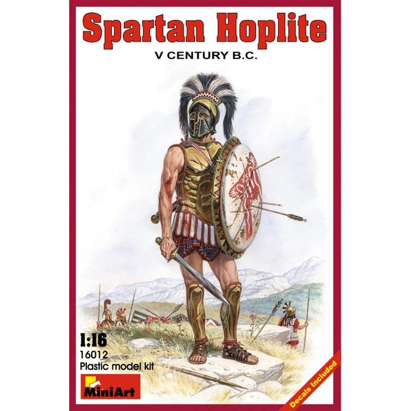 Miniart 1:16 Scale Spartan Hoplite V century B.C. Plastic Model Kit (Grey)