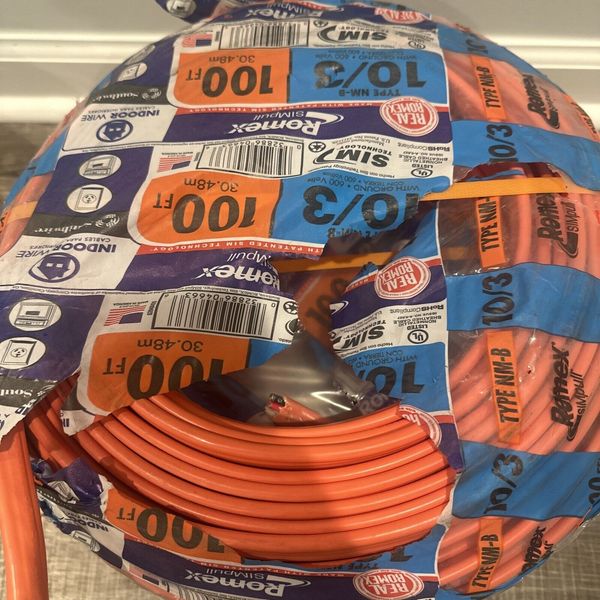 New Southwire 100FT 10/3 Solid Romex SIMpull CU NM-B W/G Electrical Wire