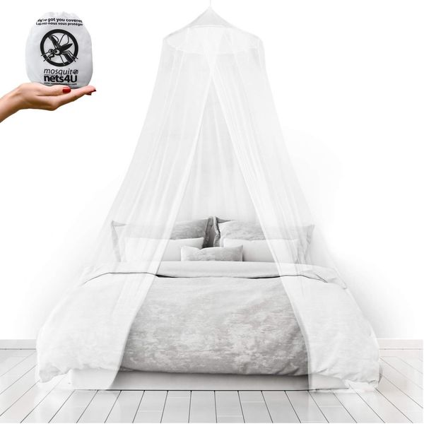 Mosquito Net for Bed , Essential Travel Mosquito Net for Bed, Maximum Mosquito Protection, Non Skin Irritation Mosquito Net Travel , Mosquito Bed Net by Mosquito Nets 4 U