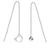 Iszie 925 Sterling Silver Cat Threader Dangle Pull Through Women's Earrings Cat Lover Gifts