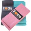 NWT 3 PACK PEACHY THICK ELASTIC STRETCH FABRIC BOOTY EXERCISE BANDS & CARRY CASE