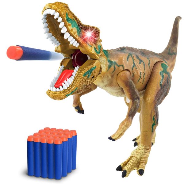 ArtCreativity Ejection Dinosaur Gun, Light Up Dinosaur Toy Blaster with 20 Bullets and Roaring Sound for Boys and Girls, Best for Kids 3+