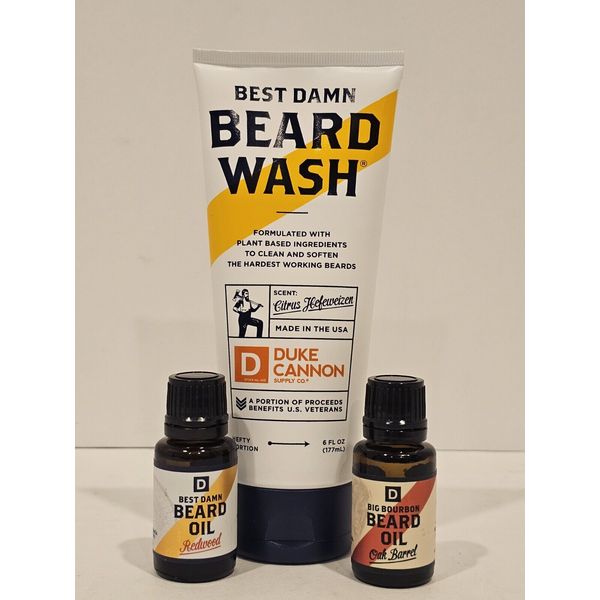 Beard Wash Duke Cannon, Citrus Hefeweizen 6oz With 2 Beard Oils