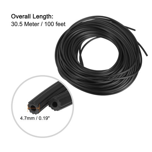 uxcell Screen Spline, 0.19"x100FT Round Window Screen Repair Retainer Spline for Door Window Screens Replacement, Black