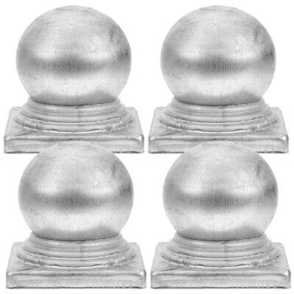 4pcs Fence Post Caps Metal Fence Caps Ball Shaped Post Caps Fence Protector US