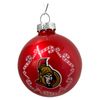 NHL Ottawa Senators Candy Cane Glass Ball Ornament