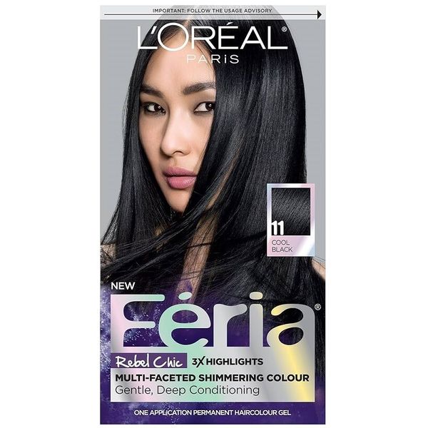 Loreal Feria High-Intensity Shimmering Color, 11 Cool Black