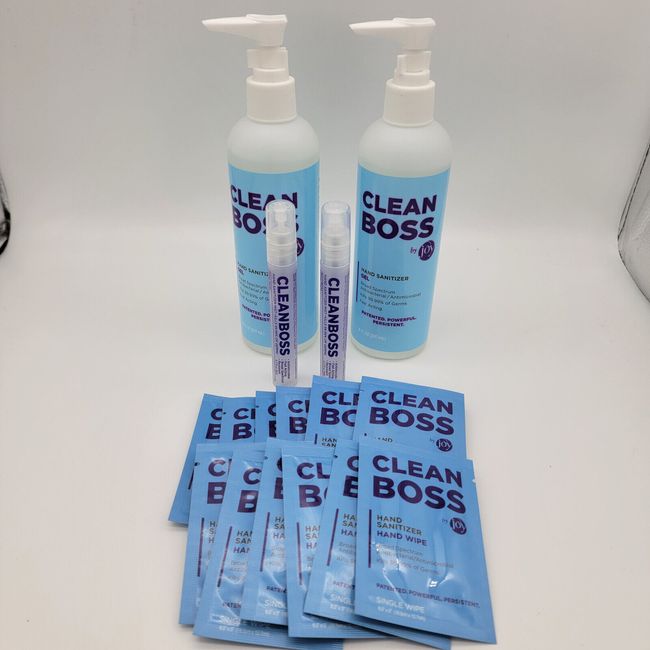 CleanBoss Back-To-School Pack Hand Sanitizer | 2 Bottles + 2 Mists + 12 Wipes