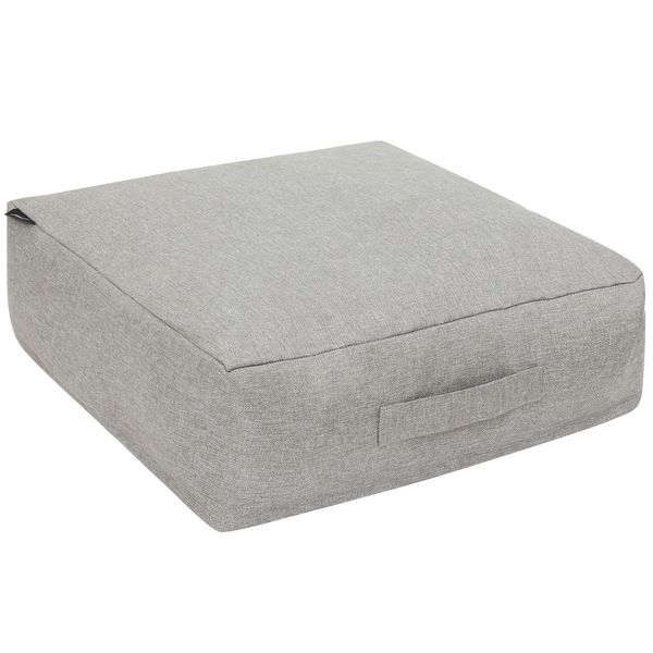 Futon Storage Bag, Cushion, Futon Storage, Solid Color, Stylish, Cushion, Washable, Blanket, Clothes Storage, Backrest, Zabuton, Square, 22.8 x 22.8 x 7.5 inches (58 x 58 x 19 cm), Gray