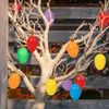 O-Kinee Easter decoration: Plastic Easter Eggs with Ribbon Colourful for Outdoor and Indoor Use