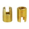 Akozon Thread Insert, 50 Pieces, Brass Clay, Self-Tapping Thread, Slotted Inserts, Combination Set, Repair Thread Tool