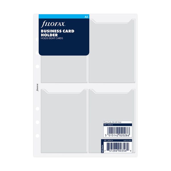 Filofax A5 Business Card Holder Double Sided