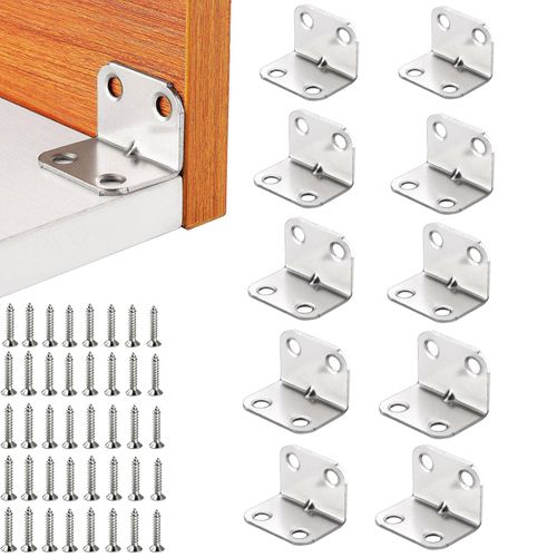 10 Pcs L-Shaped Hardware 1 Piece 1 Piece 25*25*32mm 90 Degree Bracket L-Shaped Angle Bracket Shelf Bracket Bracket Joint Hardware Rust Resistant Furniture Fixing Screws Included