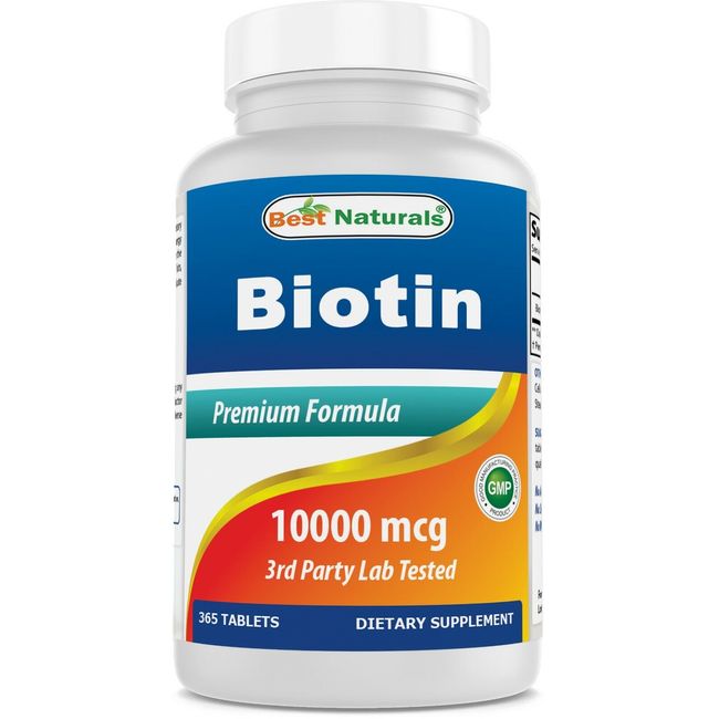 Best Naturals Biotin 10 000 mcg (10mg) 365 Tablets