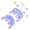 Custom Replacement Shell Clear Material for eXtremeRate GameCube Controller, Soft Touch Grip Replacement Housing Shell Button for GameCube Controller (Controller not included) "Blue and Purple